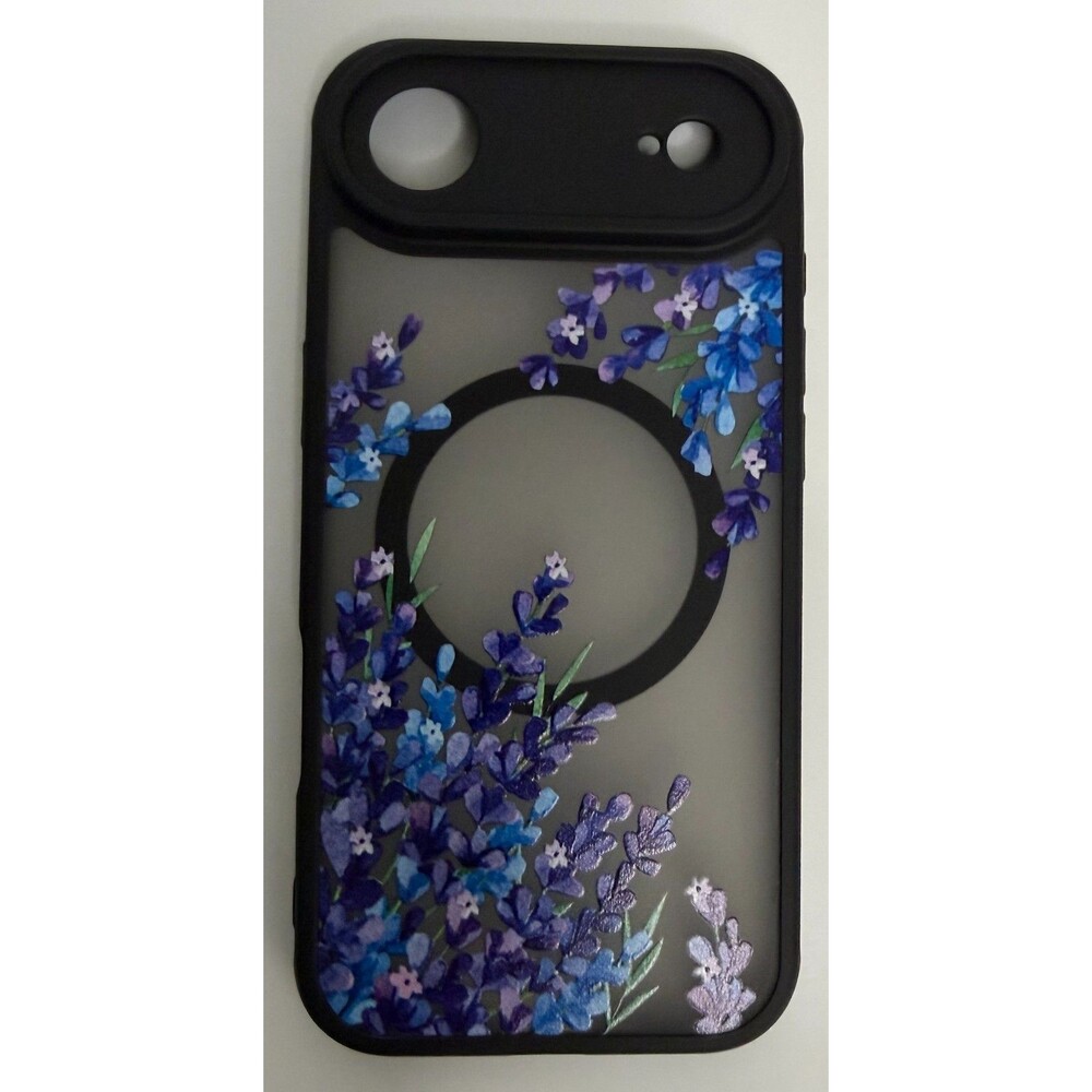OOK Google Pixel 9 Pro XL Case MagSafe Purple Blue Floral Magnetic Clear Cover